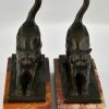 Art Deco cat bookends Riche