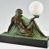 Lampe Art Deco Stil REVERIE Frauenakt mit Glaskugel