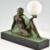 Art Deco style lamp REVERIE seated nude with drape