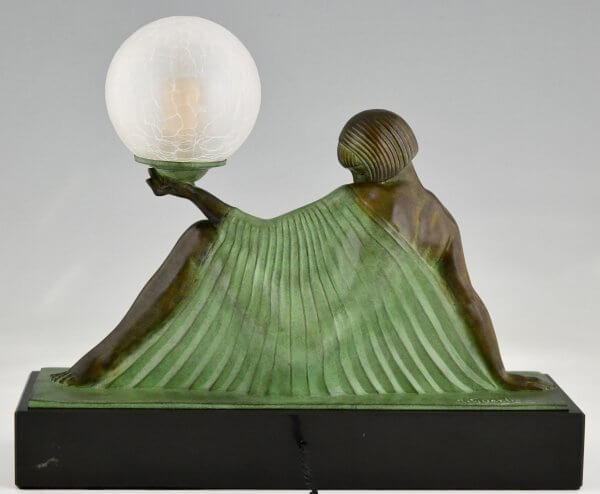 Art Deco style lamp REVERIE seated nude with drape