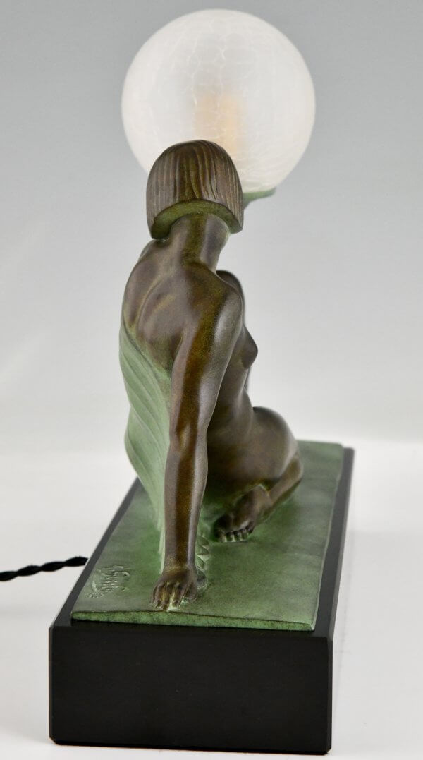 Art Deco style lamp REVERIE seated nude with drape