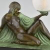 Art Deco style lamp REVERIE seated nude with drape