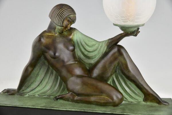 Art Deco style lamp REVERIE seated nude with drape