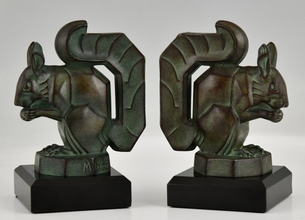 Art Deco squirrel bookends Max Le Verrier - 2