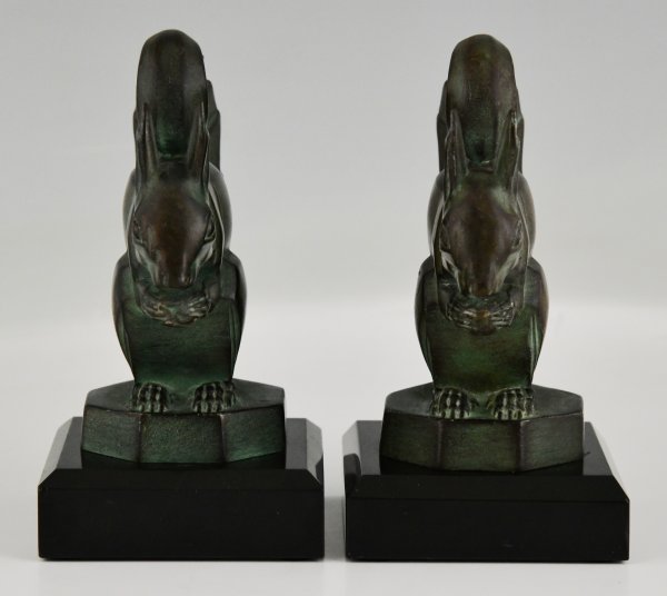 Art Deco squirrel bookends