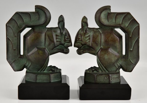 Art Deco squirrel bookends