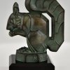 Art Deco squirrel bookends