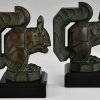 Art Deco squirrel bookends