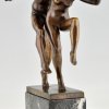 Art Nouveau bronzen sculptuur dansend paar