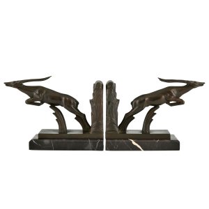 Art deco bookends deer Max Le Verrier