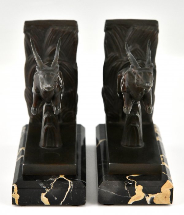 Art Deco leaping deer bookends