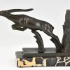 Art Deco leaping deer bookends