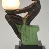 Art Deco style lamp seated nude DELASSEMENT LUMINEUX