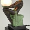 Lampe Art Deco Stil sitzende Frau DELASSEMENT LUMINEUX