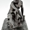 Art Deco bronzen sculptuur badend naakt