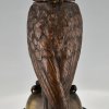 Large antique owl tobacco jar.