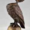 Large antique owl tobacco jar.