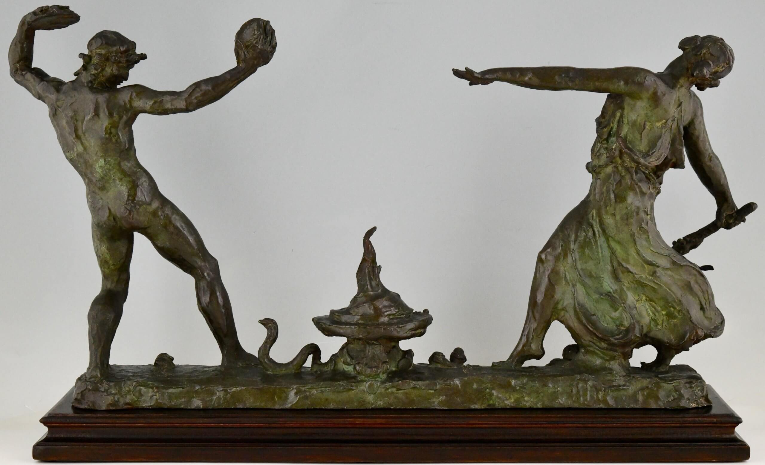 Sculpture en bronze Art Déco la danse du feu