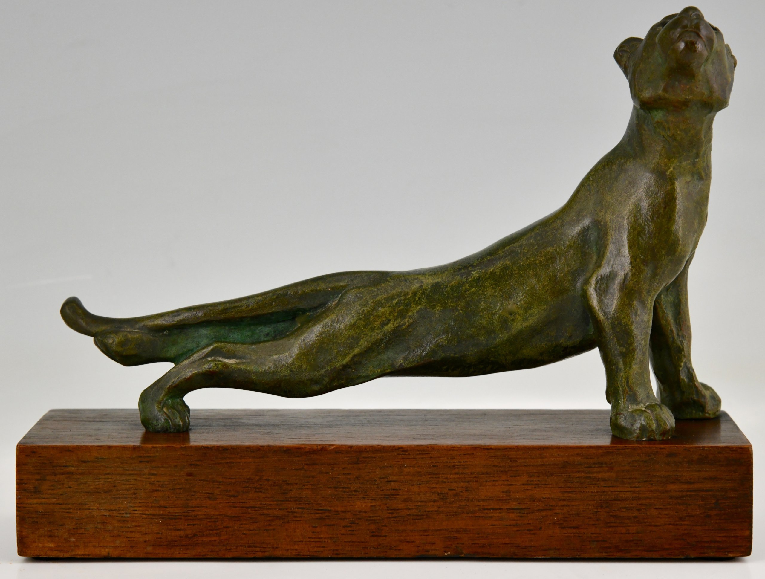 Art Deco bronze bookends panther and tiger.
