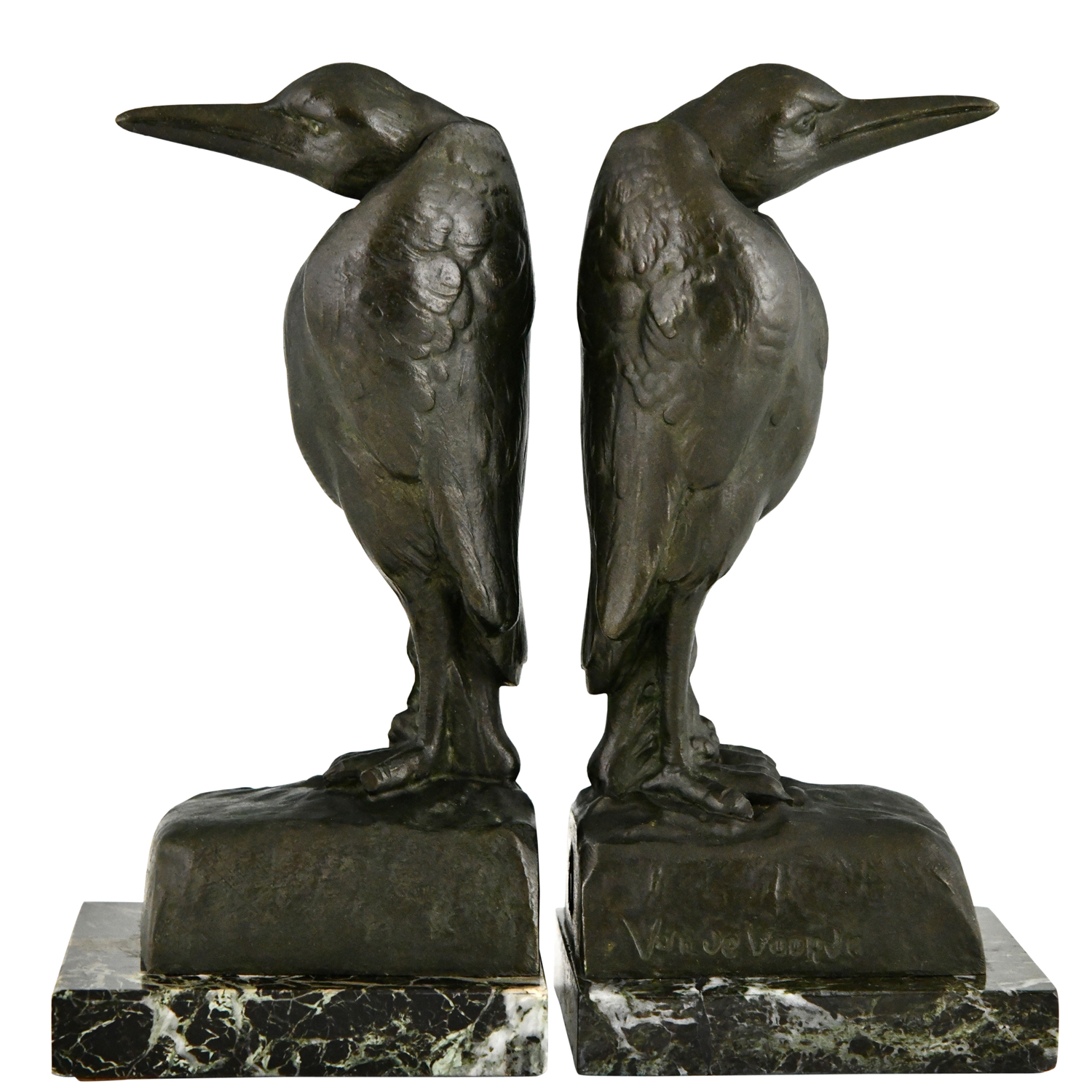 Art Deco Marabou bookends van de Voorde - 1