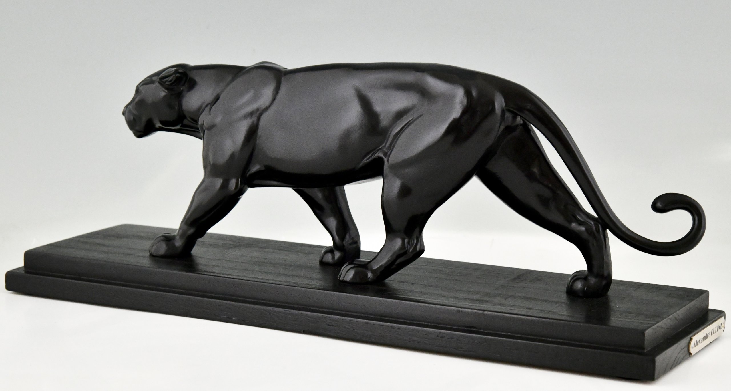 Antique Zoomorphic Sculpture Black Panther Art Deco