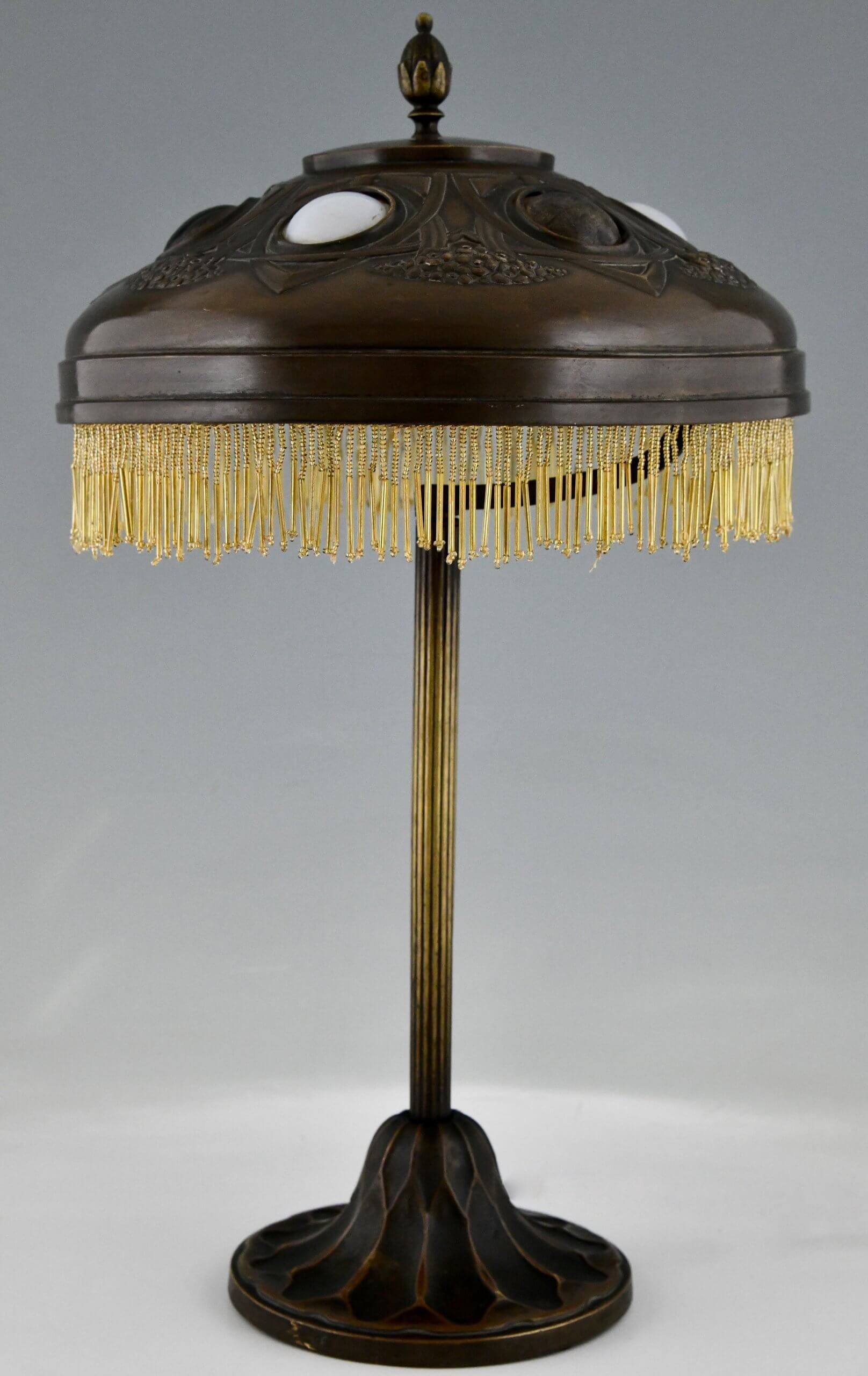 Jugendstil Schreibtischlampe aus patinierter Bronze