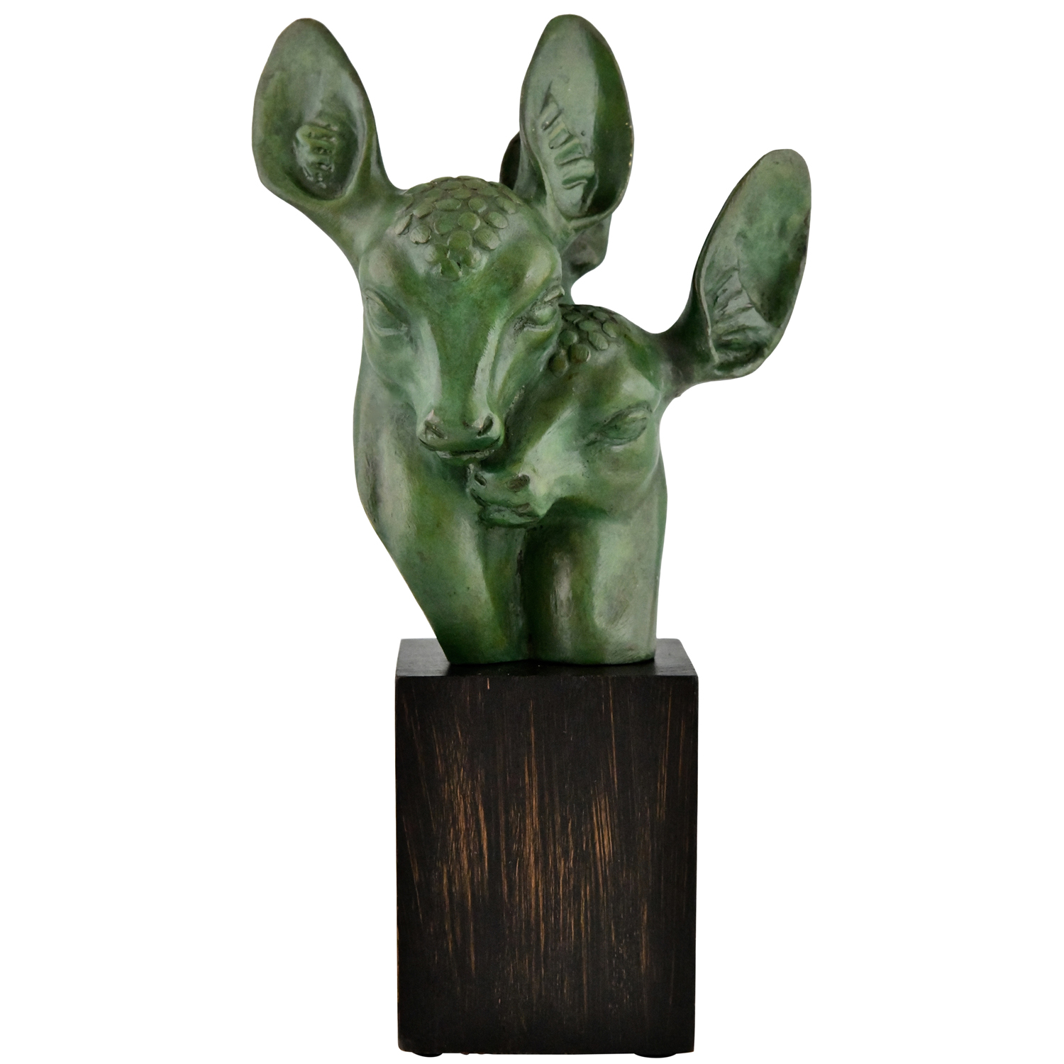 Art Deco bronze deer sculpture by G.H. Laurent -