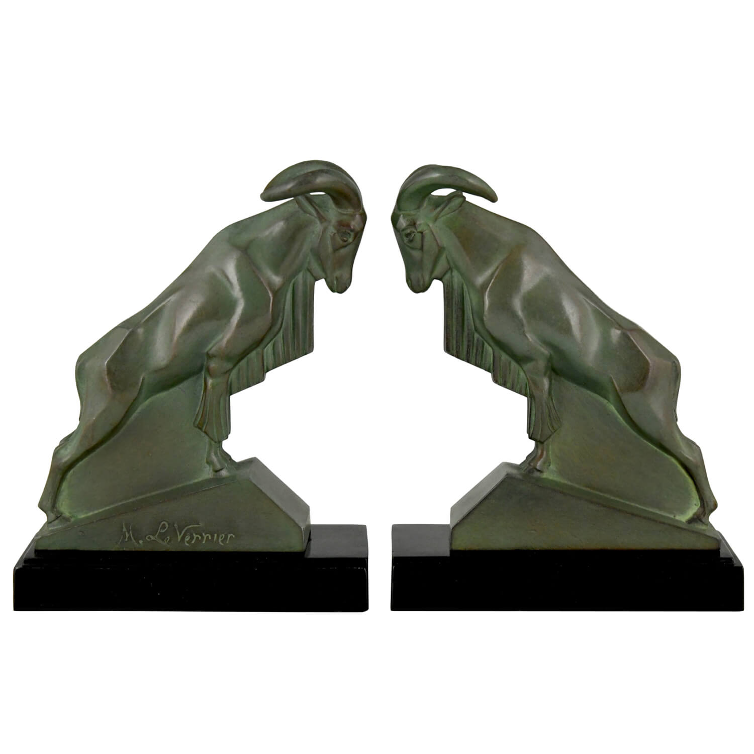 Art Deco ram bookends Max Le Verrier - 1