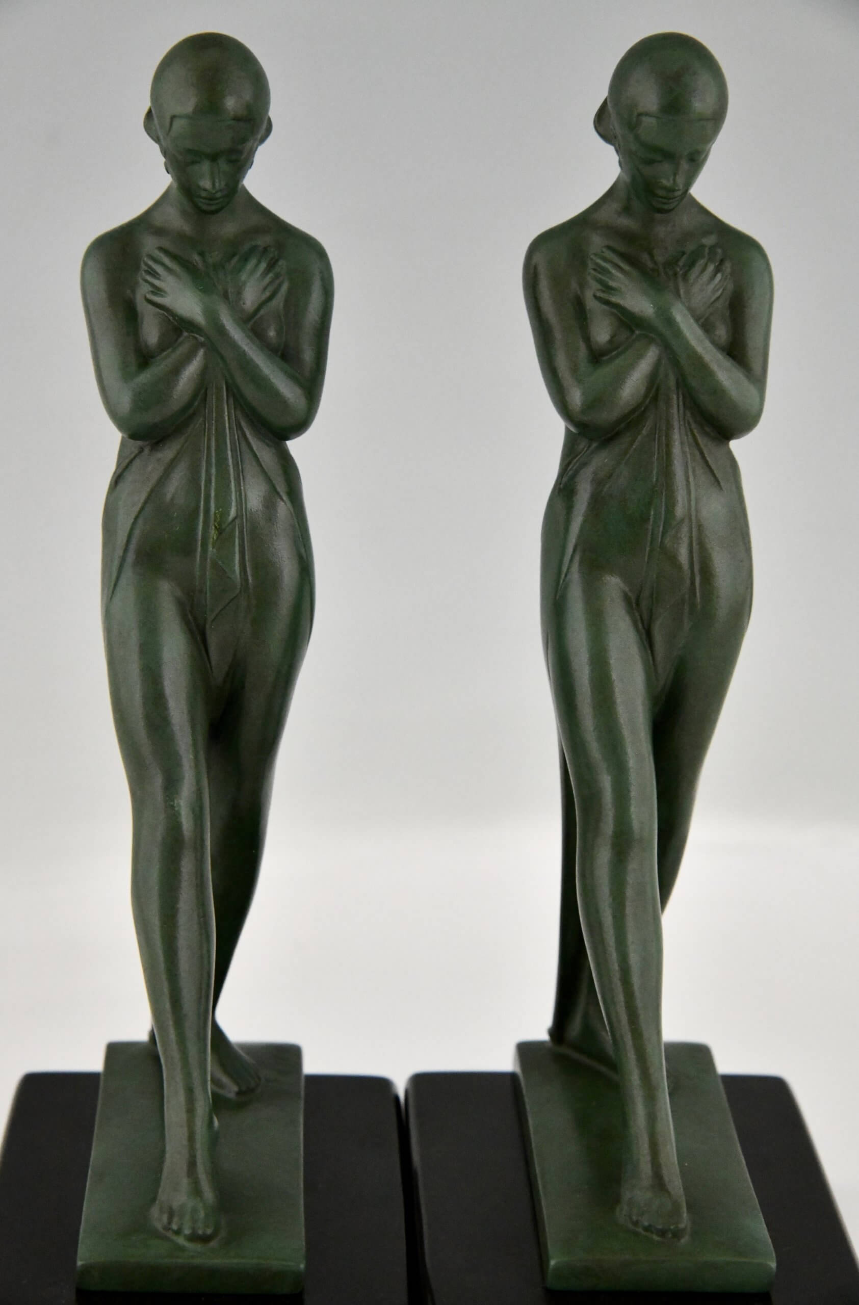 Art Deco bookends standing nudes Meditation