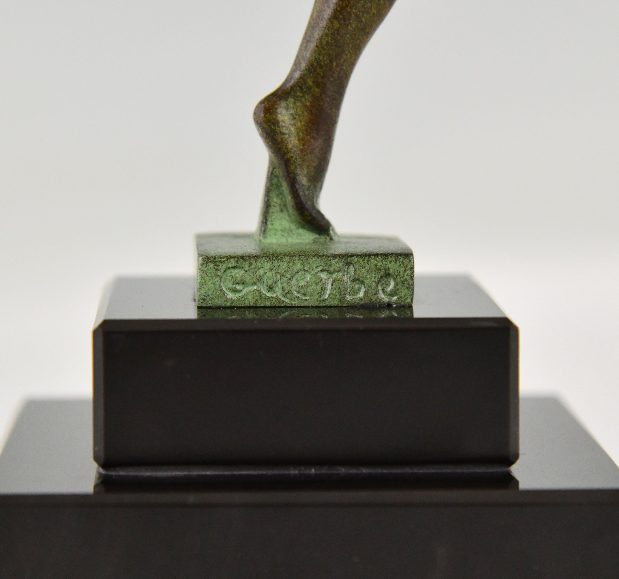 Art Deco style sculpture JERICHO nude with trumpet - Deconamic