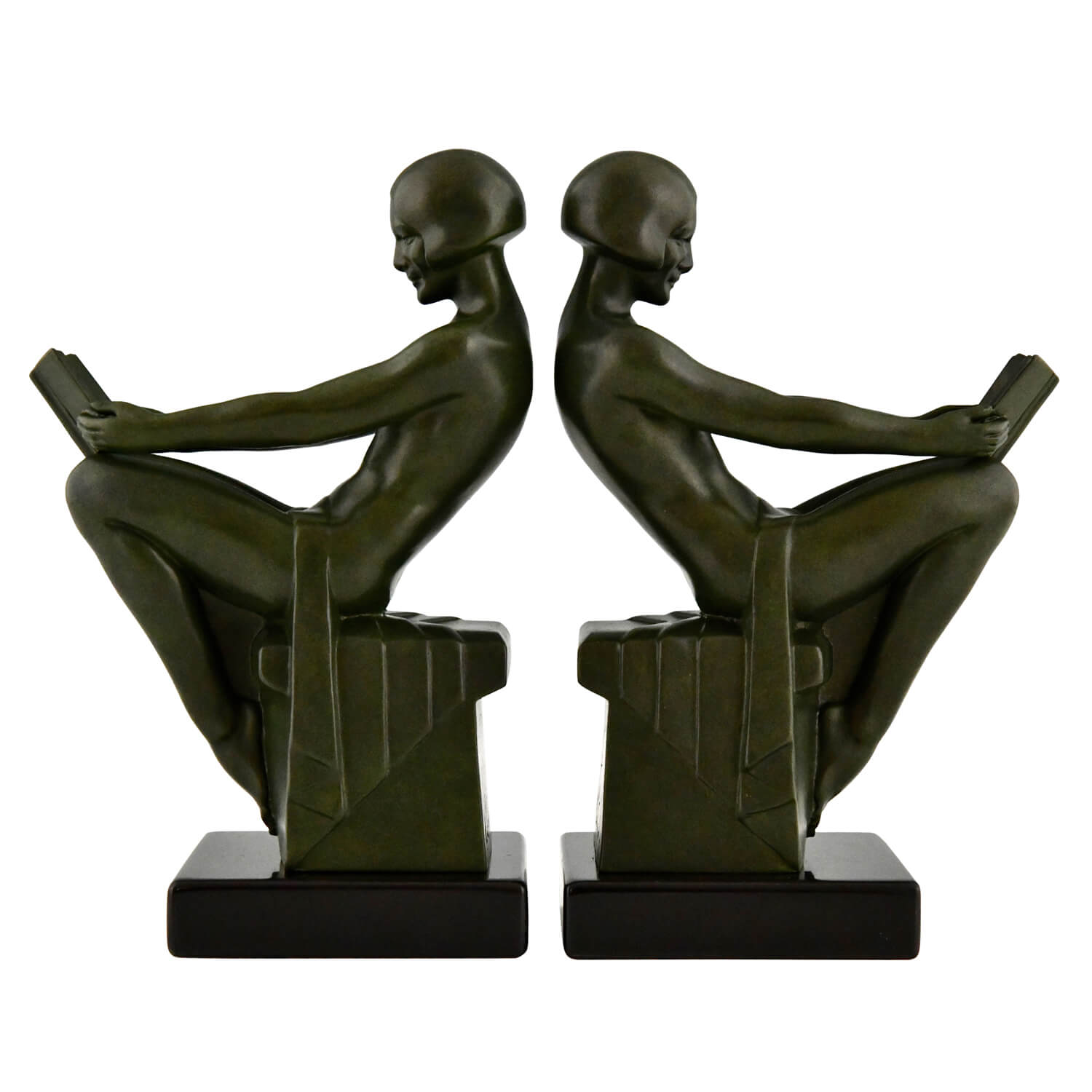 Max Le Verrier art deco bookends nudes - 1