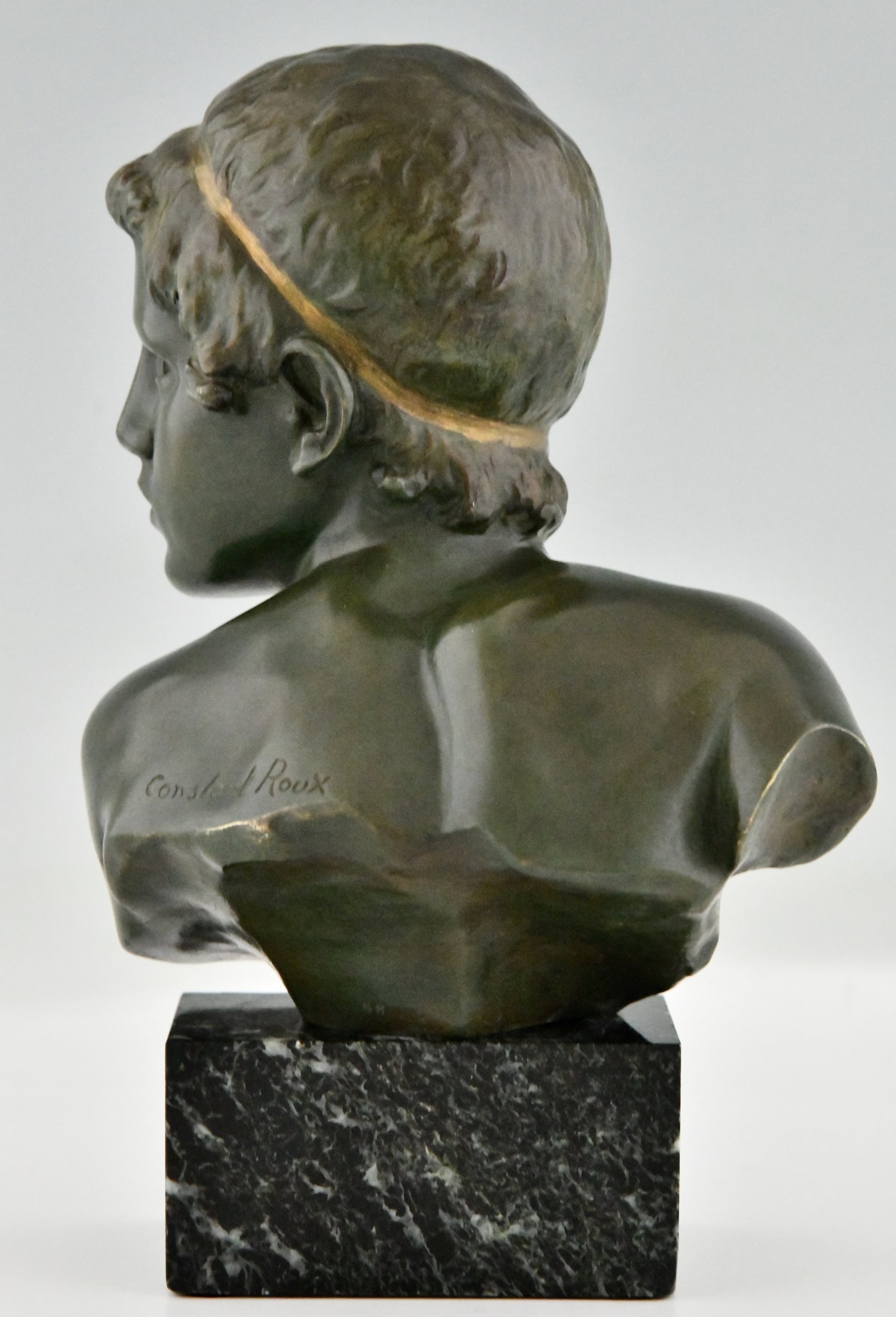 Art Deco Bronze Skulptur Büste Achilles.