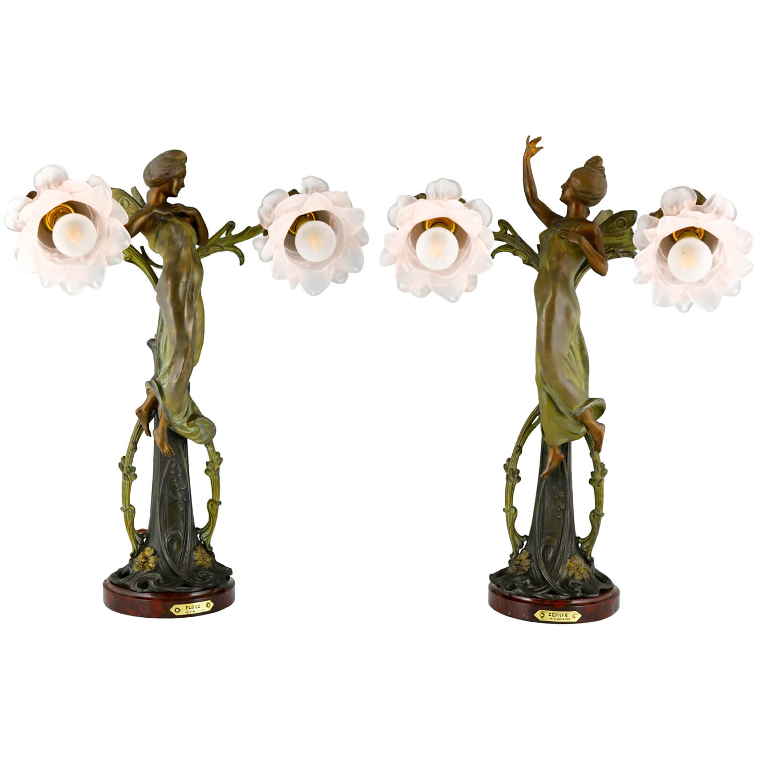 Art Nouveau lamps lady Bonnefond - 1