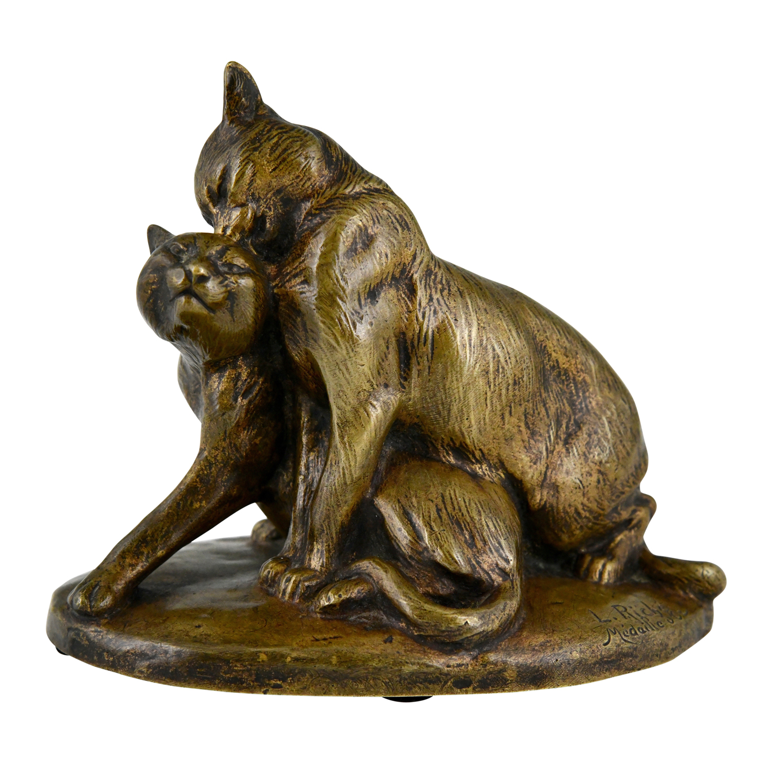 Riche bronze cat sculpture - 1 (1)
