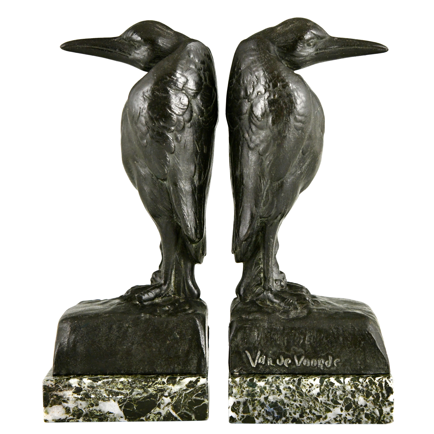 Art Deco Marabou bookends Van de Voorde - 1