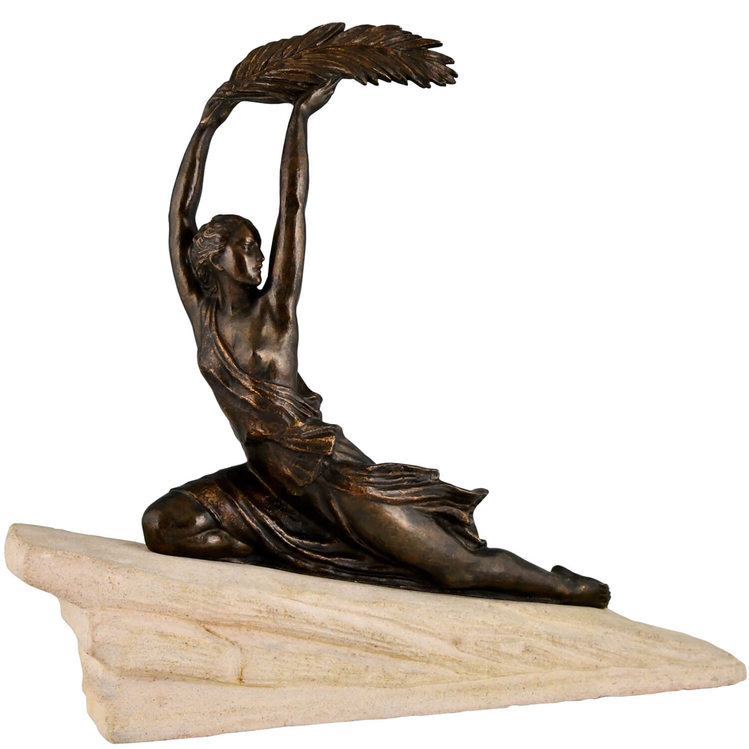 Art Deco bronze sculpture woman Fayral