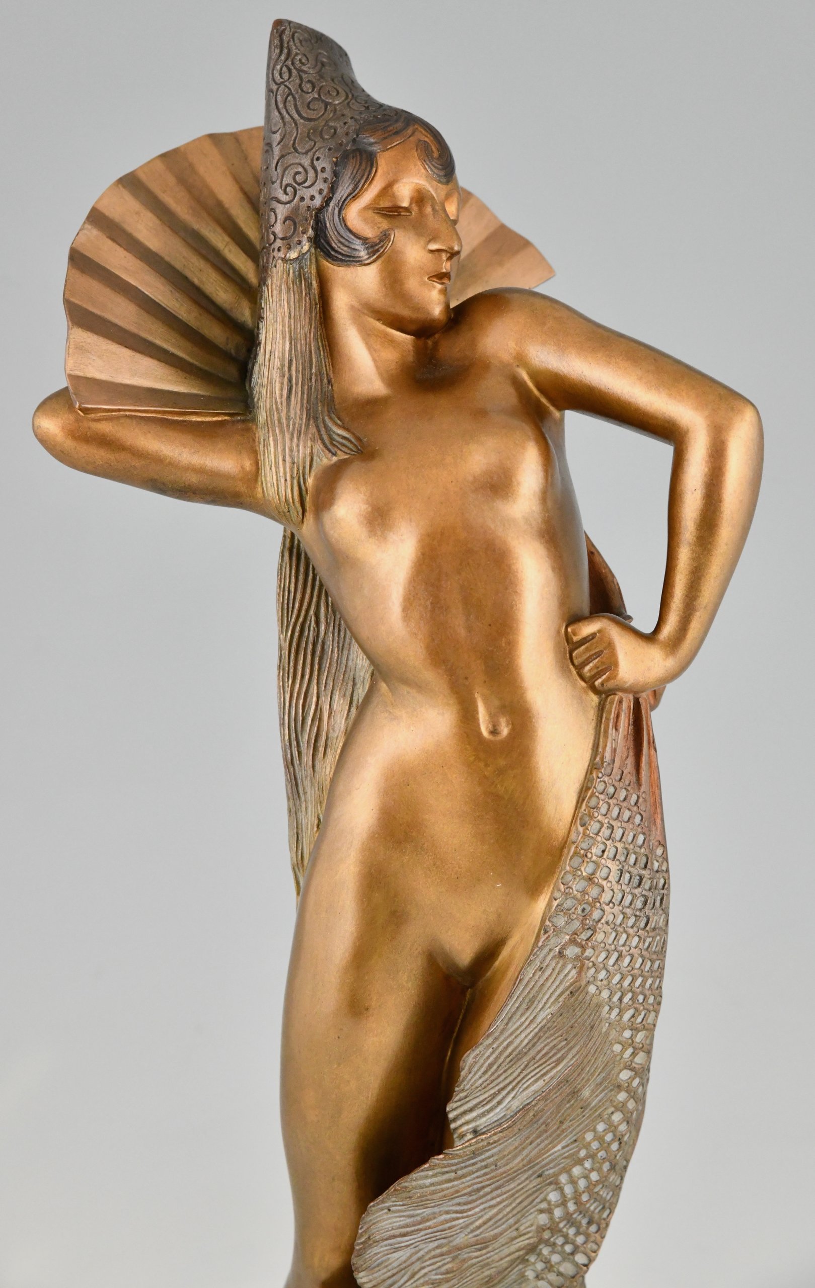 Art Deco bronzen sculptuur van een Spaanse dansere