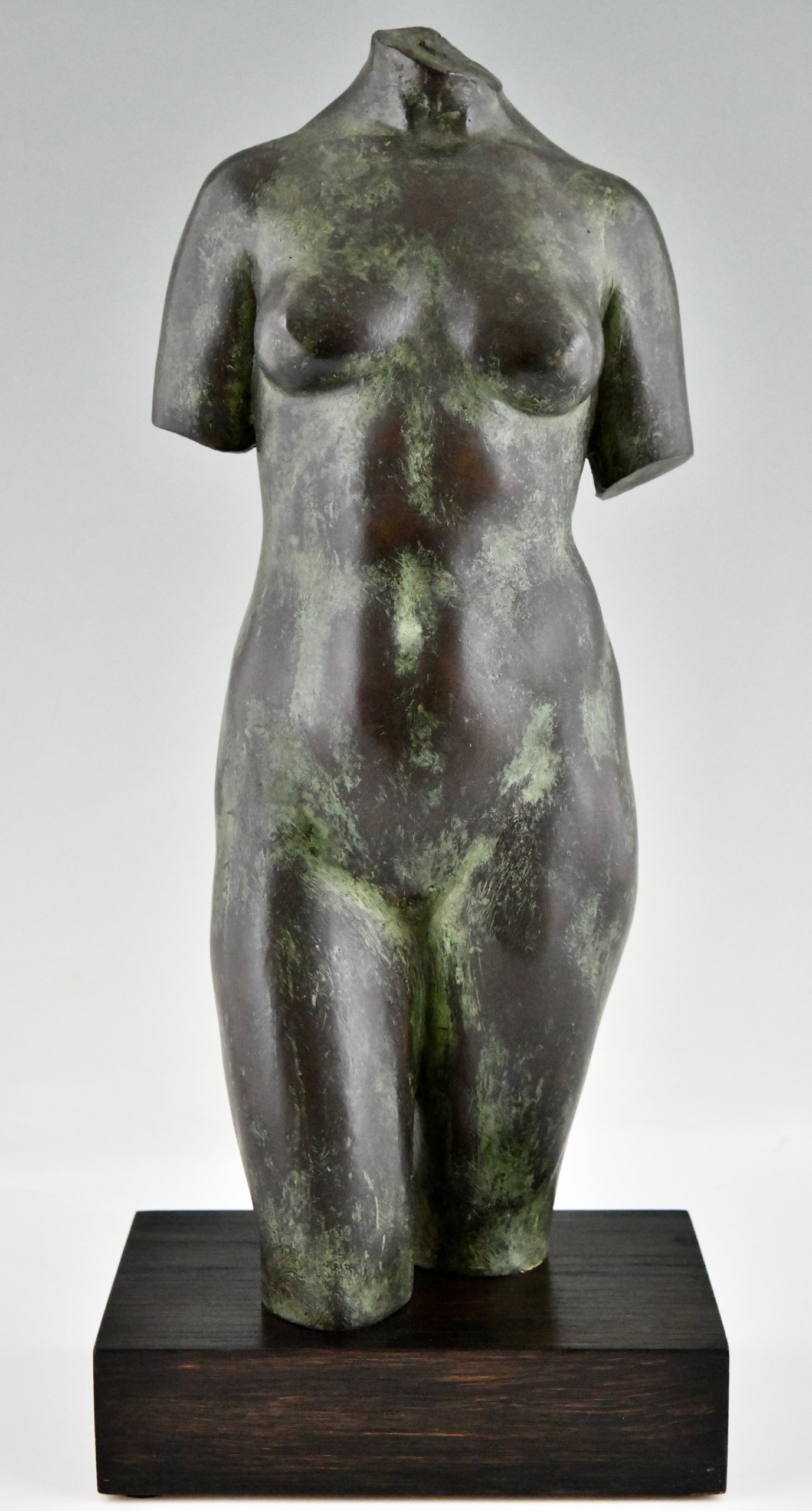 Mid Century bronze sculpture female torso.