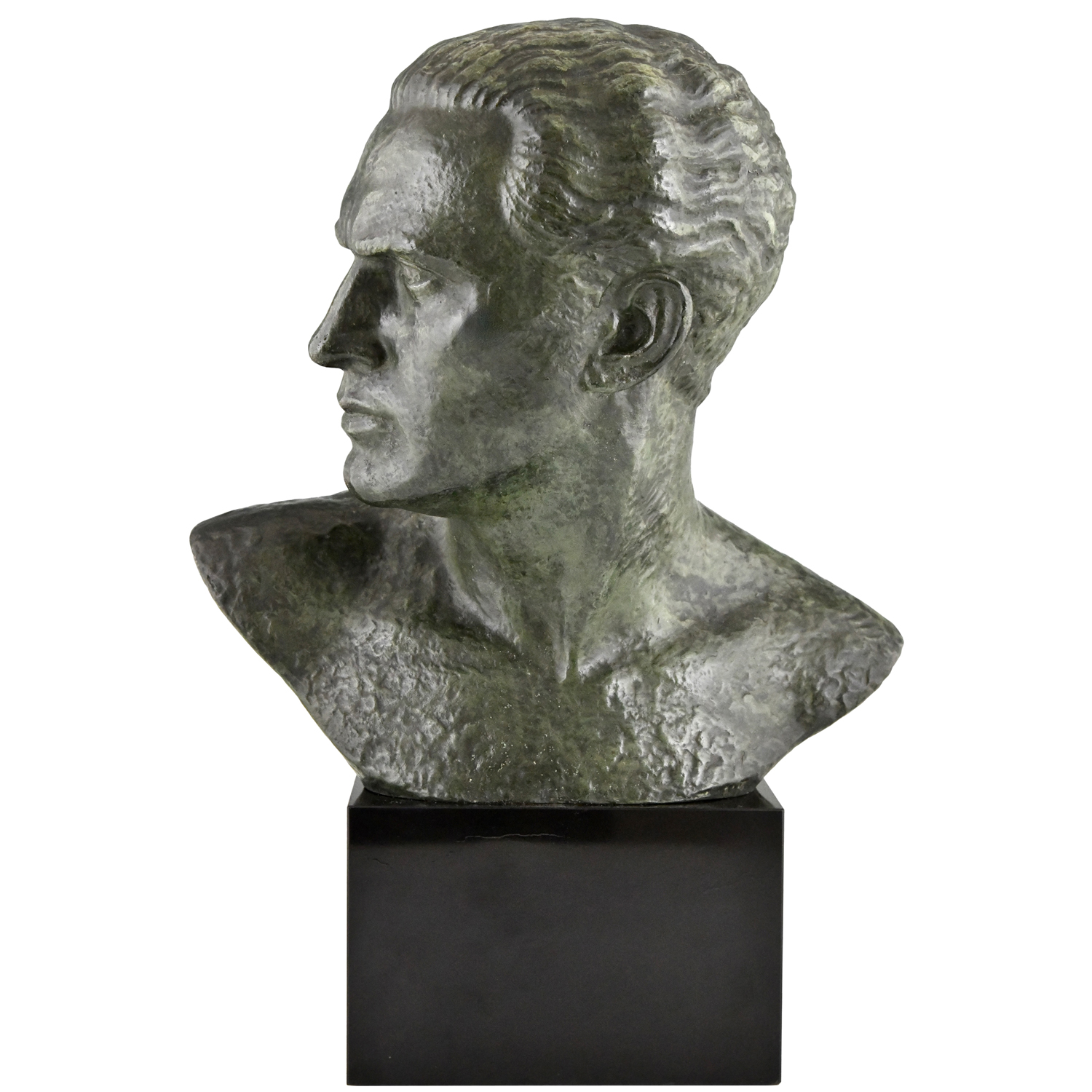 Gilbert Art Deco bronze bust Jean Mermoz - 1