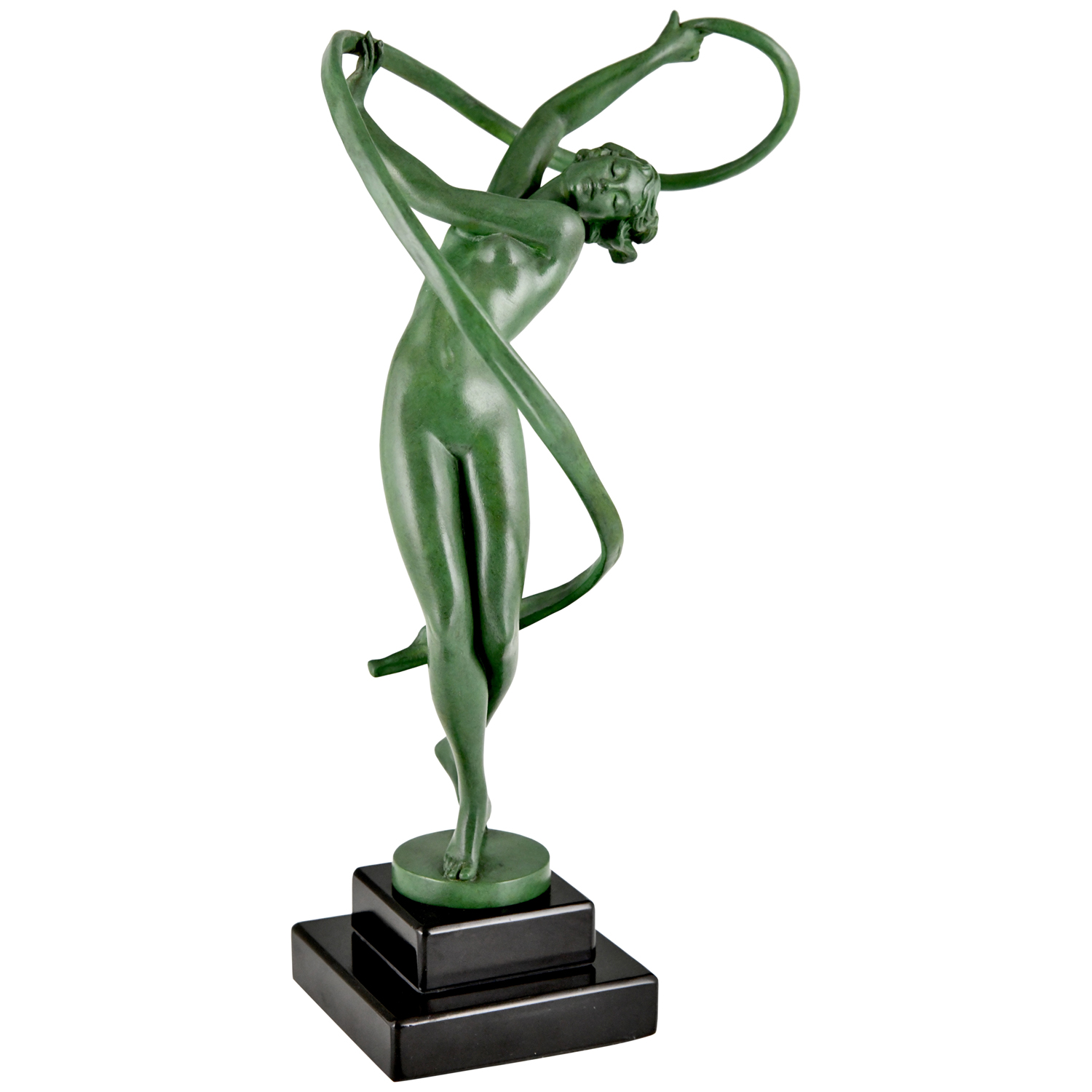 Tourbillon art deco sculpture nude Fayral