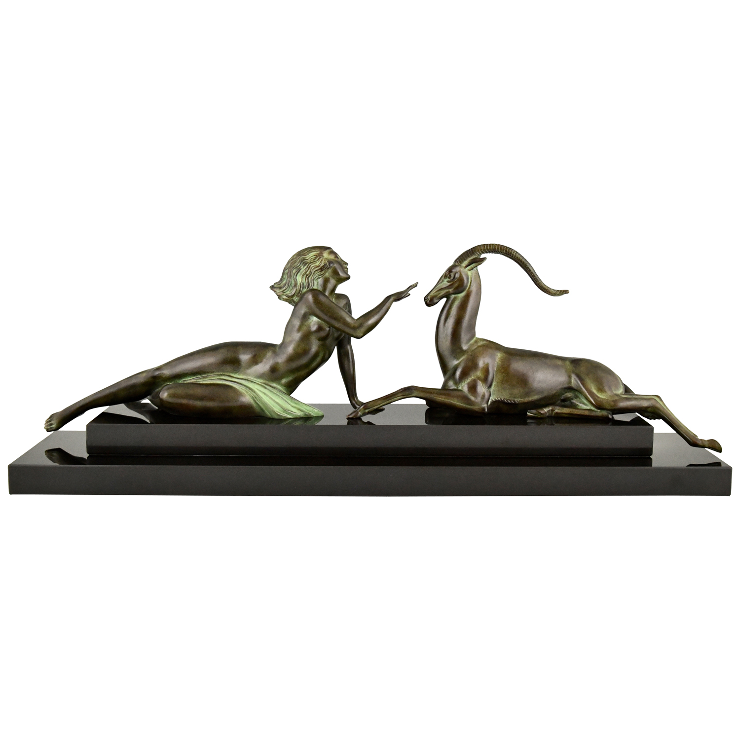 Art Deco Seduction Fayral Max le Verrier nude with gazelle