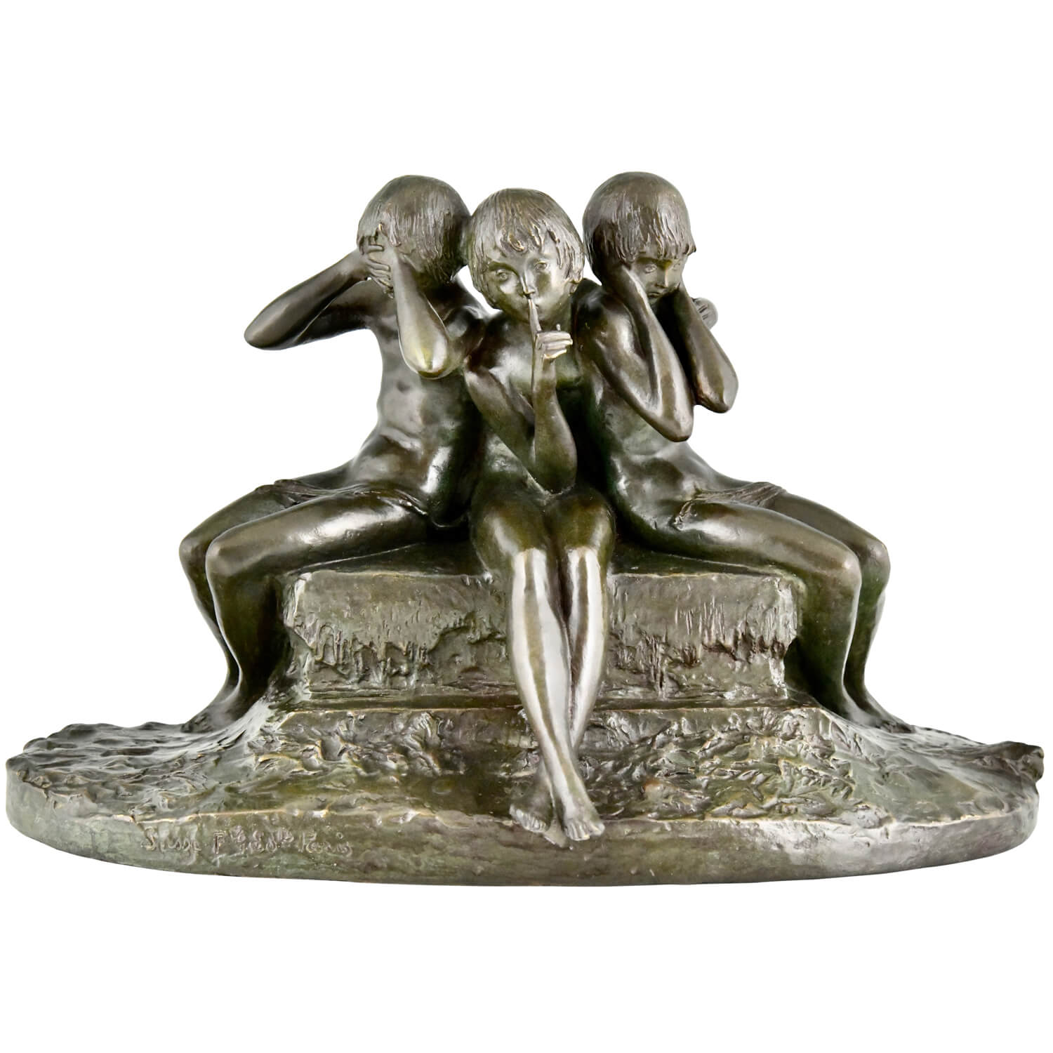 Art Deco bronze sculpture Ary Bitter girls - 1