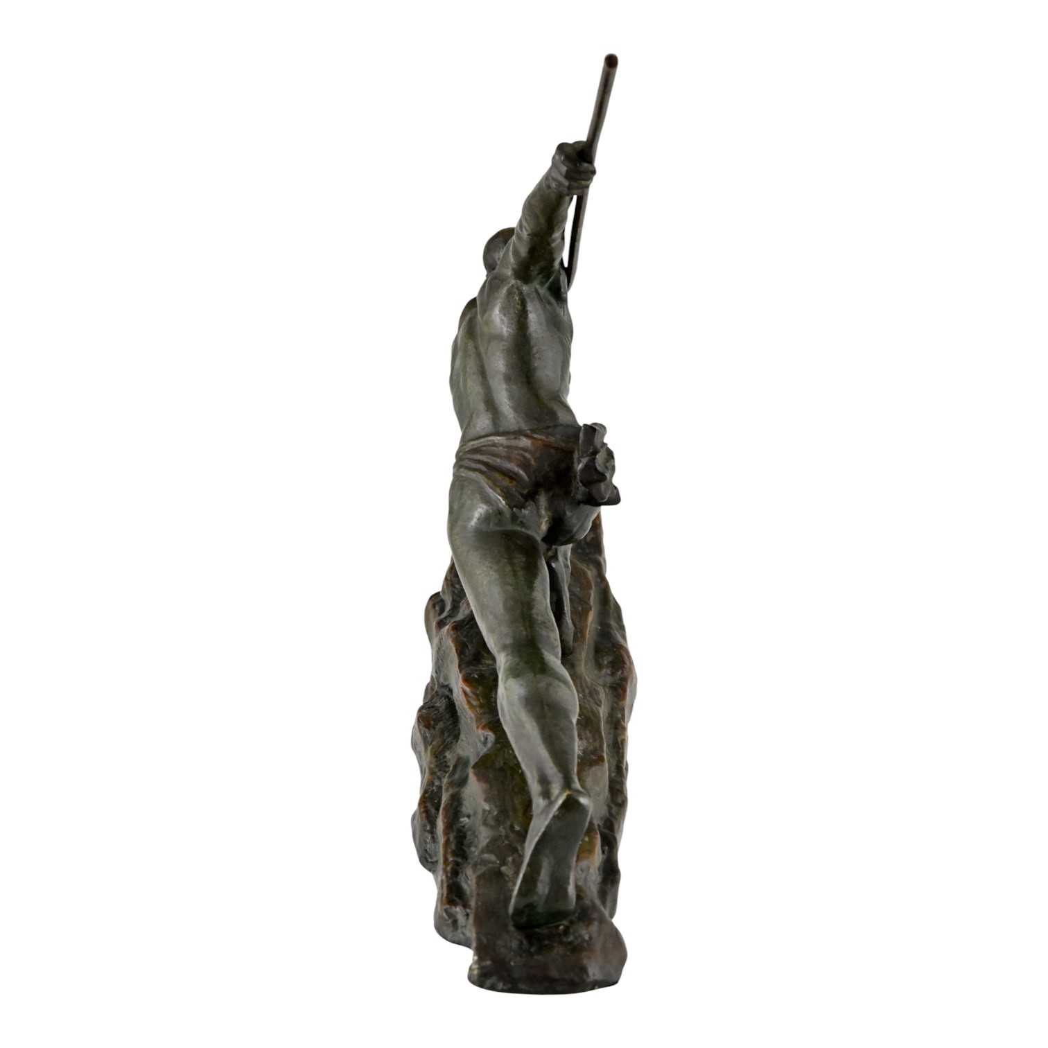 Art Deco Bronzen Sculptuur Atleet met Speer Art Deco Bronzen Sculptuur Atleet met Speer