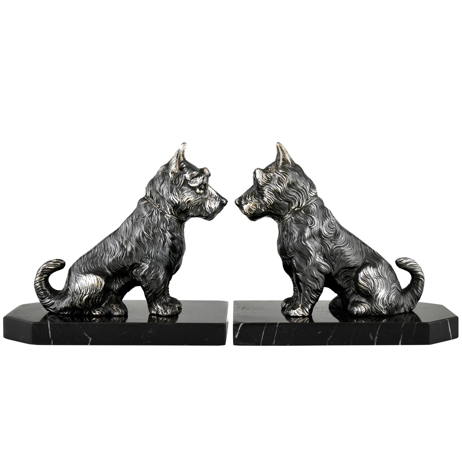 Art Deco dog bookends Moreau terrier