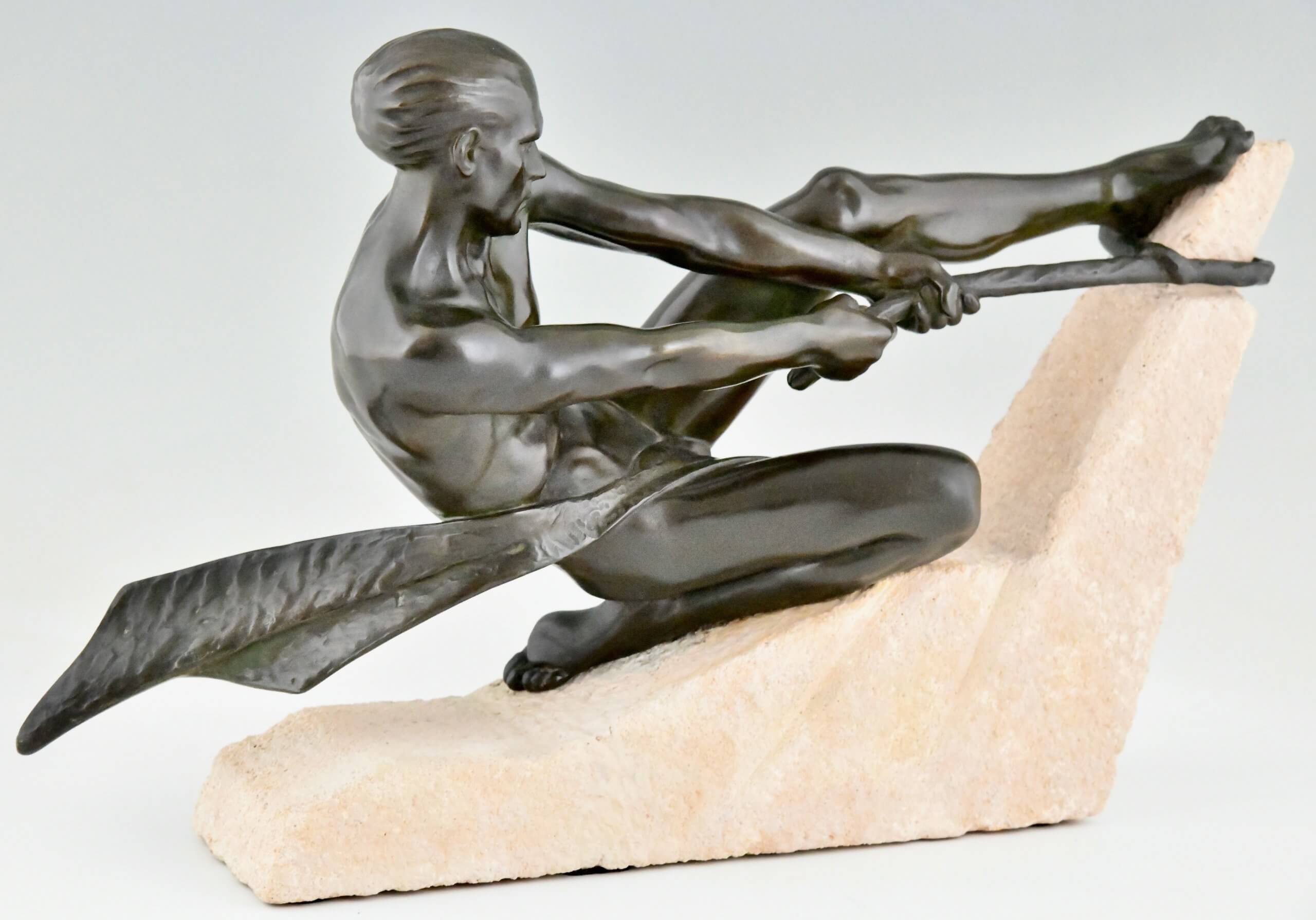 Art Déco Skulptur Athlete mit Seil