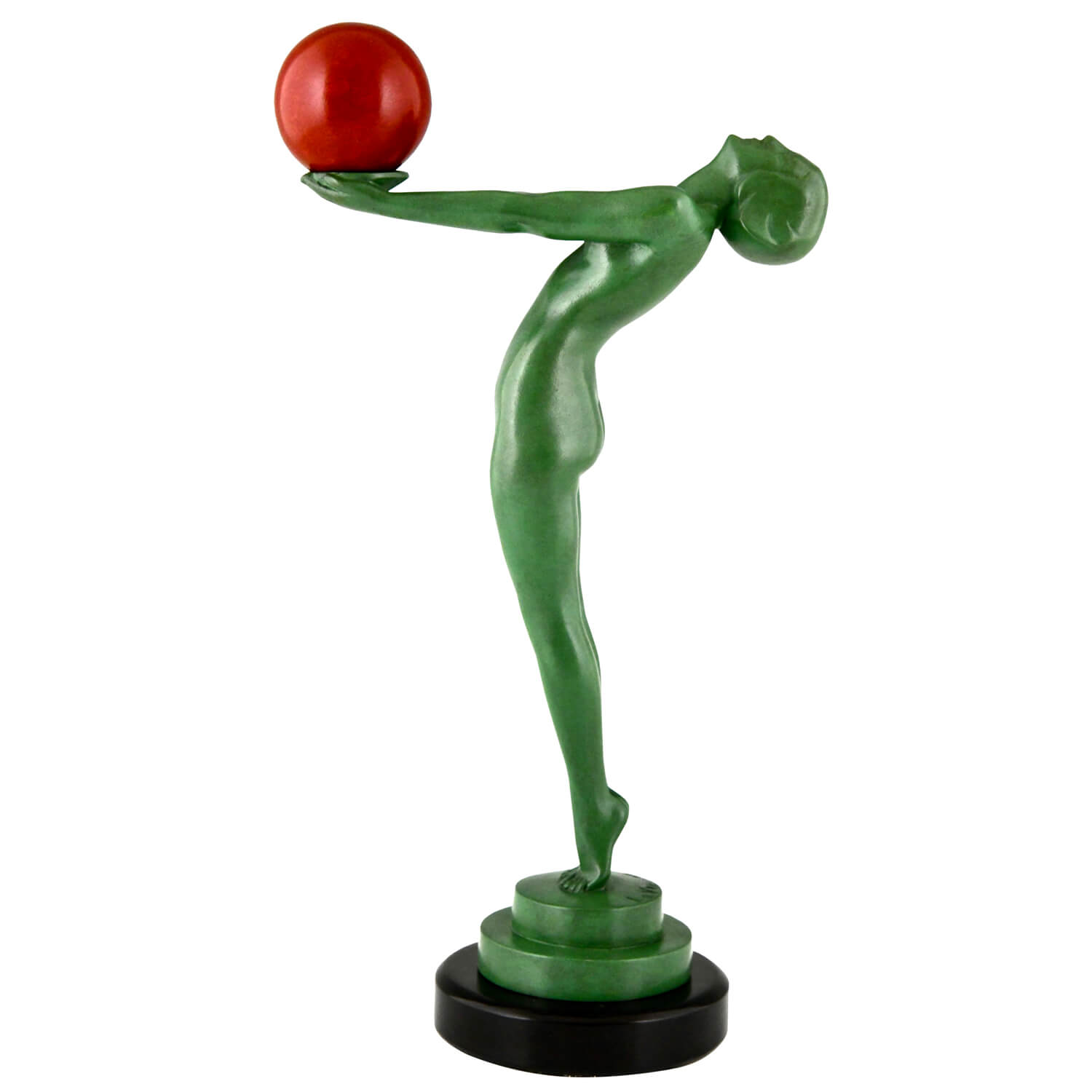 Sculpture Art Déco femme nue au ballon Art Deco sculpture nude with ball Max Le Verrier - 1