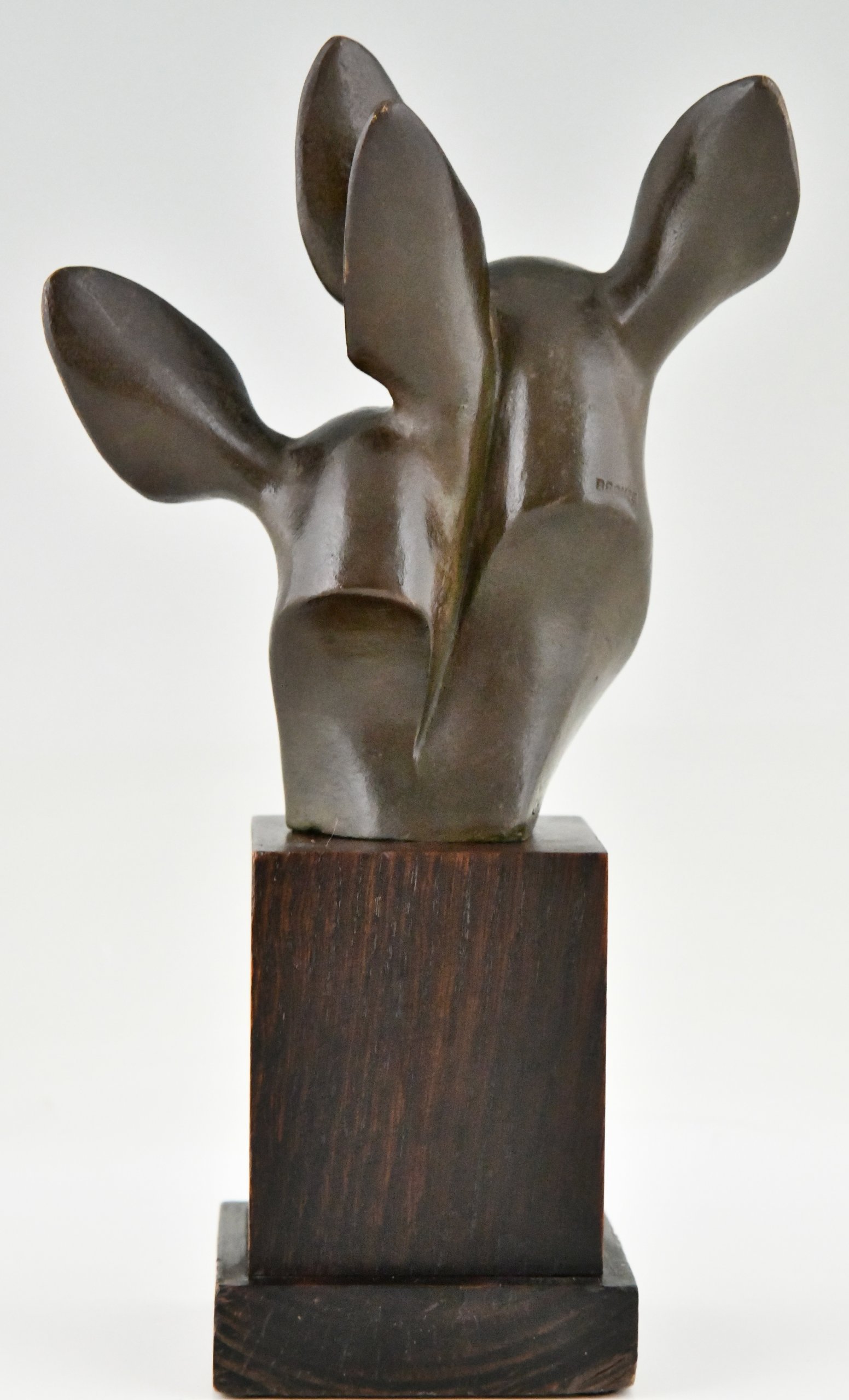 Buste Art Déco en bronze de deux biches