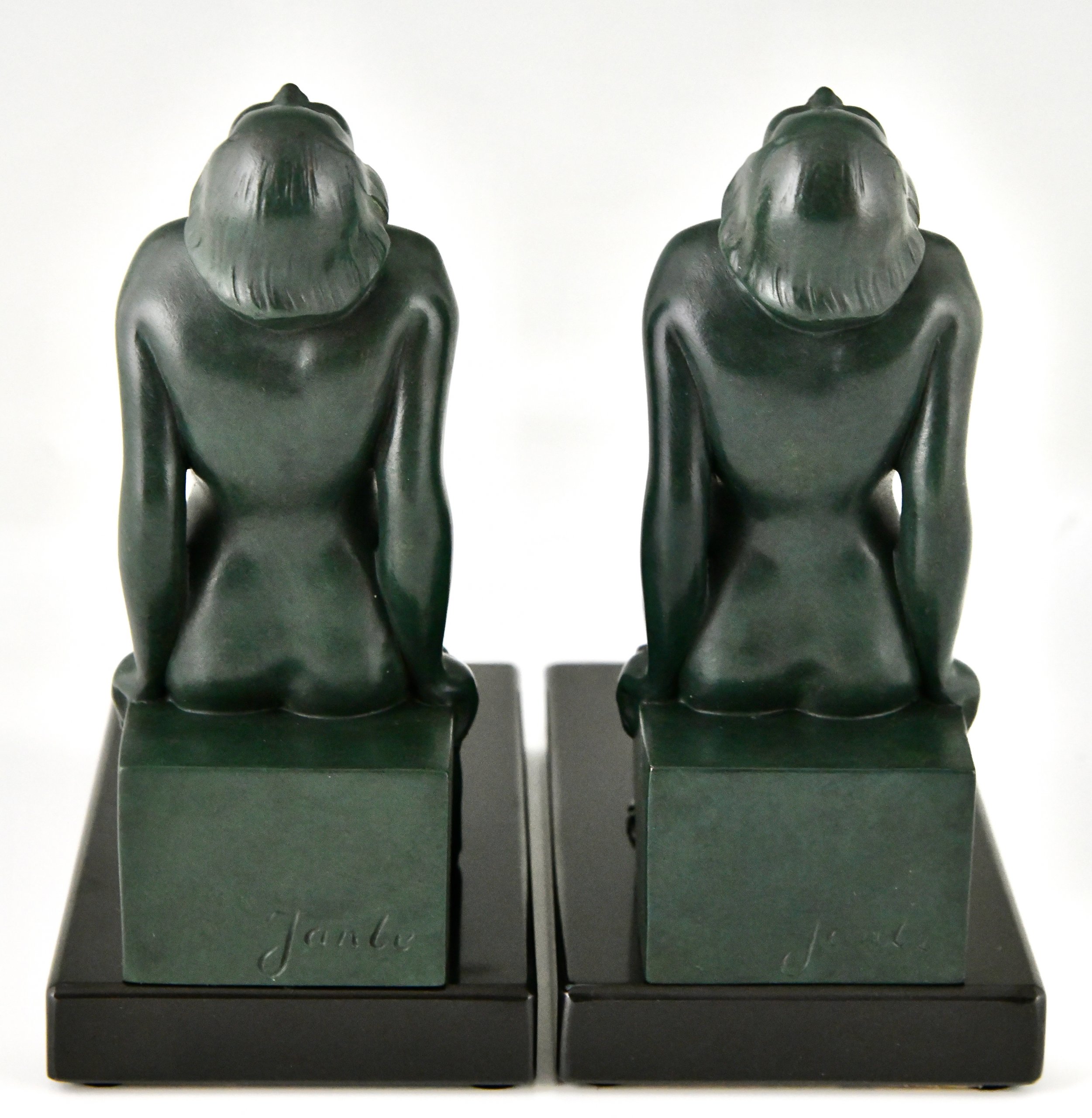 Art Deco bookends with seated nudes