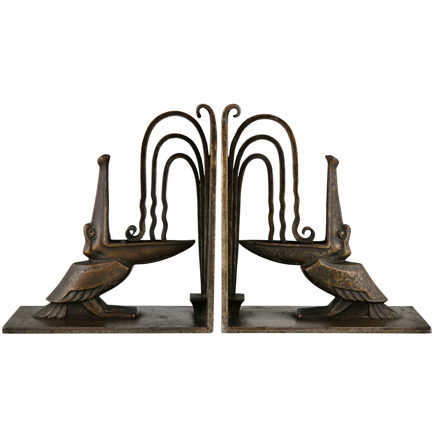 Art Deco pelican bookends Edgar Brandt - 1