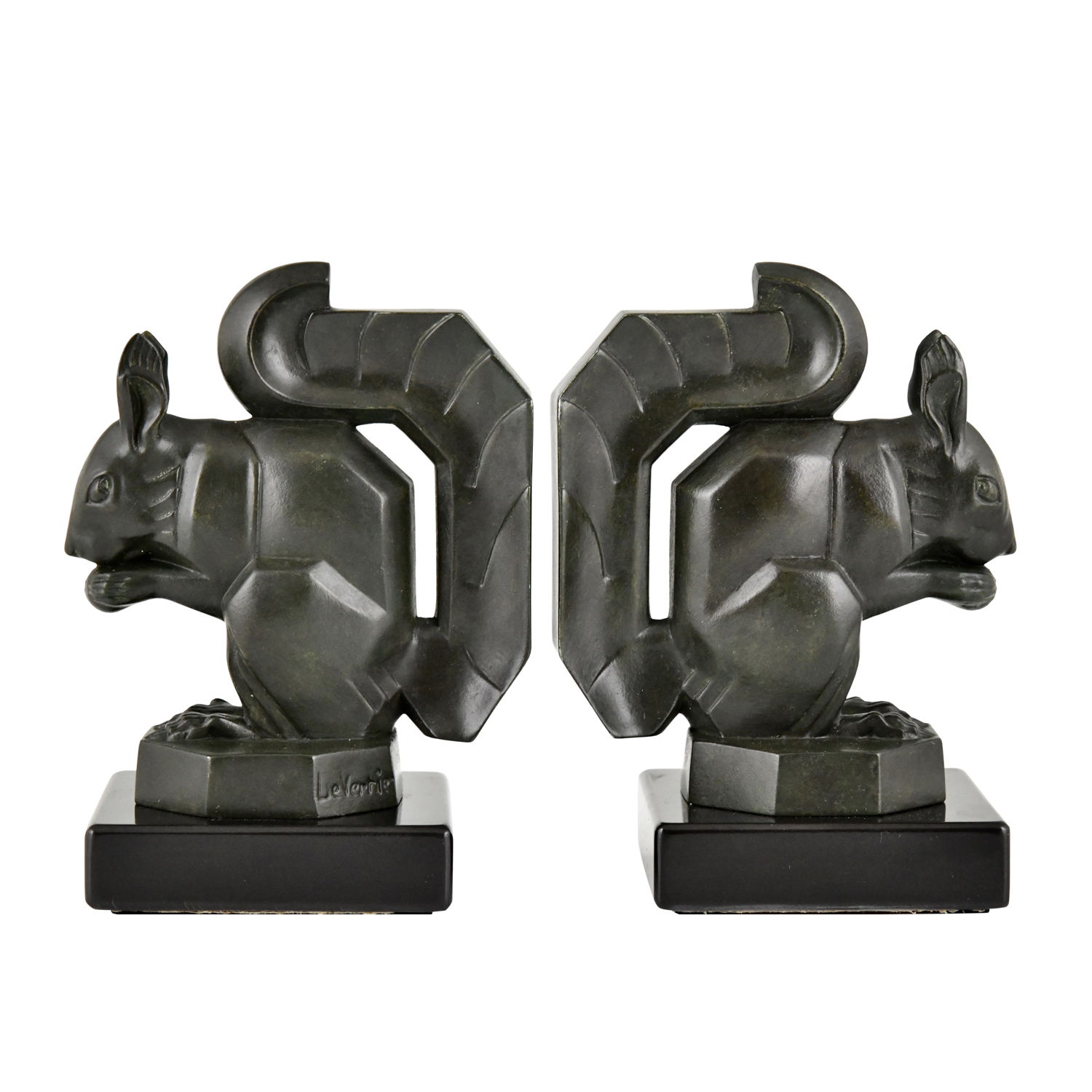 Art Deco squirrel bookends